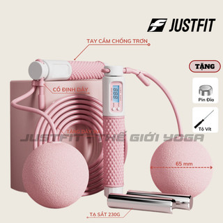 Dây nhảy thể dục JUSTFIT có đếm số vòng, Calo thể lực giảm cân lõi thép