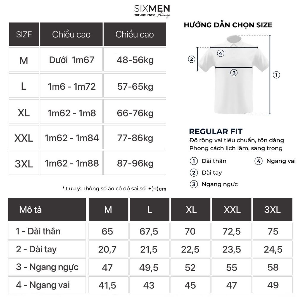 Áo Polo nam cao cấp có cổ SIXMEN  - BASIX LOGO SIXMEN vải cá sấu cotton CVC thoáng mát, thanh lịch