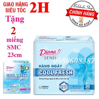 Băng vệ sinh hằng ngày Diana Cool Fresh - Gói 20 miếng tặng 2