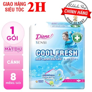 Băng vệ sinh DIANA SENSI COOL FRESH siêu mỏng cánh 23cm hàng tặng