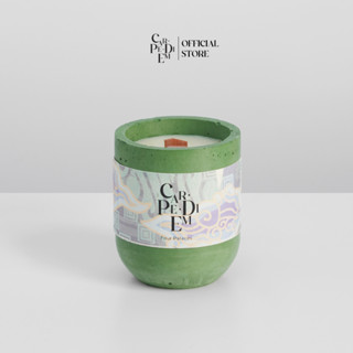 Nến thơm thủ công Car pe di em Thượng Ngàn Hũ xi măng màu xanh mùi hương núi rừng thiên nhiên Hàng thủ công