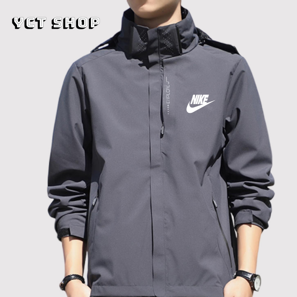 Áo khoác gió nike thời trang nam nữ form rộng rãi local brand, áo gió tráng bạc chống nước ấm áp YCT