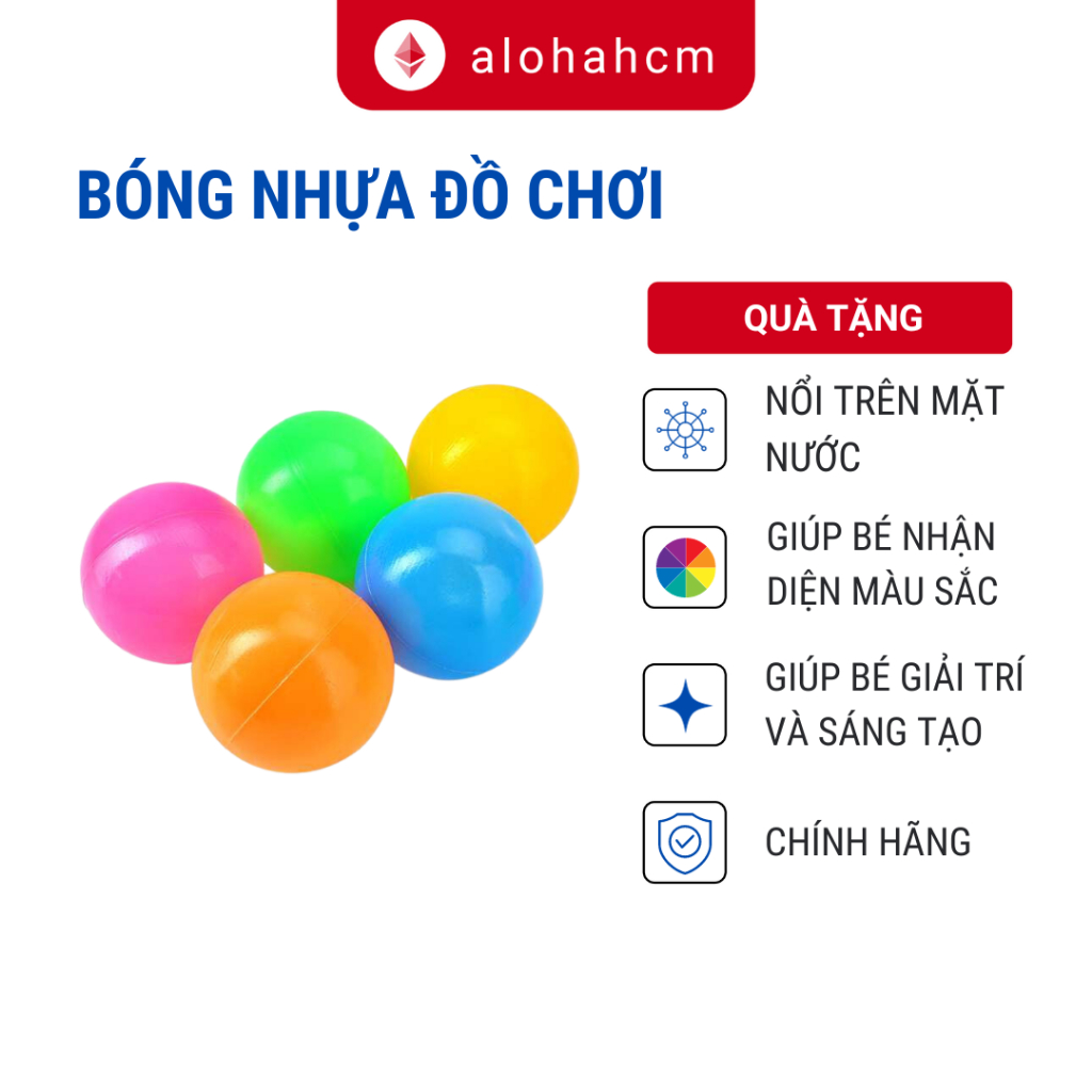 Combo 200 quả bóng nhựa Kaw, cao cấp cho bé vui chơi (Combo 5 bóng Hàng tặng kèm bể bơi)