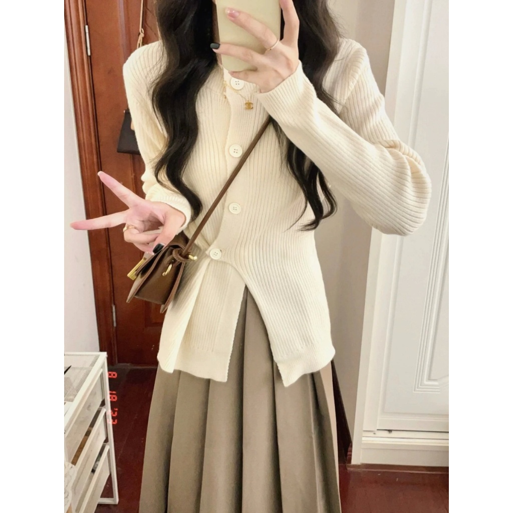 Áo len kiểu N&L Clothing Áo len cổ tròn Áo len body phong cách đơn giản Áo len nữ S001