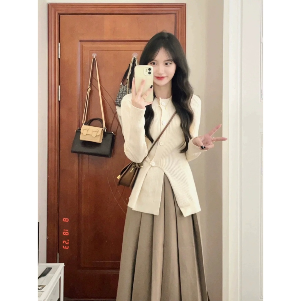 Áo len kiểu N&L Clothing Áo len cổ tròn Áo len body phong cách đơn giản Áo len nữ S001