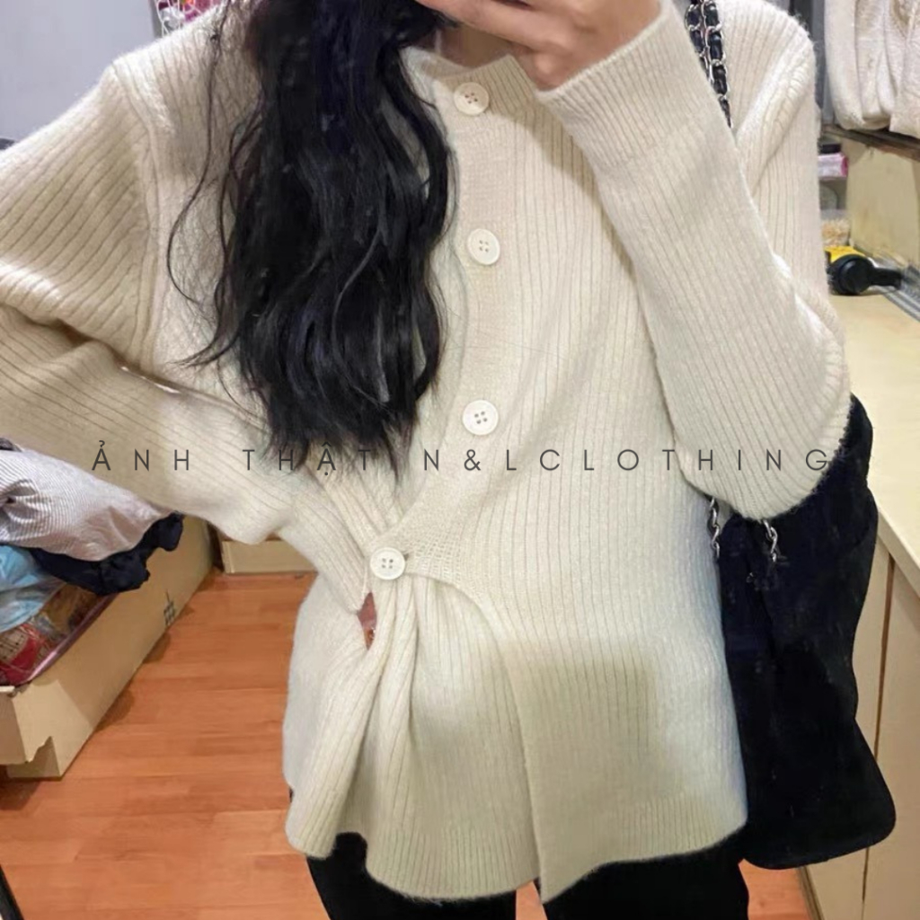 Áo len kiểu N&L Clothing Áo len cổ tròn Áo len body phong cách đơn giản Áo len nữ S001