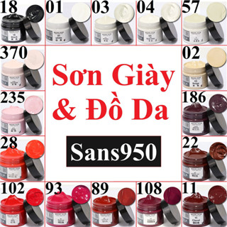 Sơn giày 56 màu nước Sans950 xi kem sửa chữa vết xước bong tróc giầy dép ghế ví túi da màu đen trắng nâu repaint customs