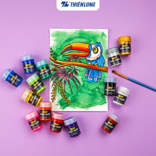 Bộ 15 lọ màu nước Thiên Long Colokit WACO-C09 dung tích 15ml (12 màu cơ bản, tặng thêm màu Gold và Silver ánh kim)