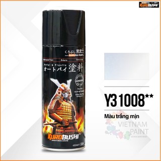 COMBO Sơn Samurai  màu trắng mịn Y31008 gồm 4 chai đủ quy trình độ bền cao (Lót - Nền 102 - Màu Y31008  - Bóng)