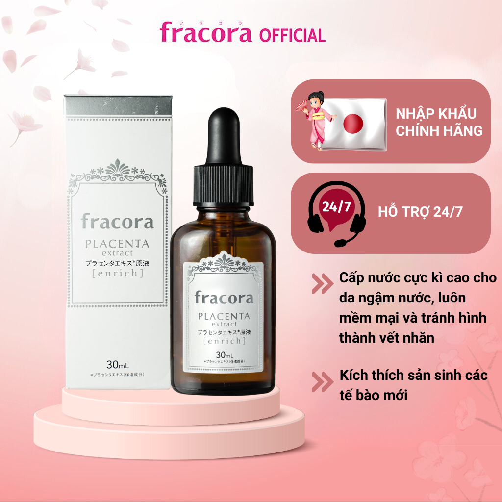 Serum Fracora Placenta Enrich Nhật Bản 30ml | Fracora Serum cho da khô ráp, sần sùi - trẻ hóa da