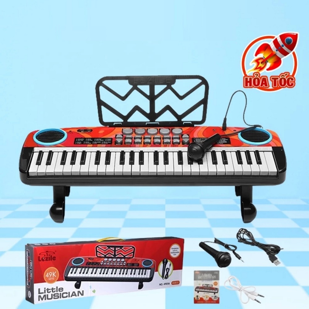 Đàn piano điện đàn organ cho bé kèm mic hát thiết kế tinh tế cao cấp giúp phát triển khả năng âm nhạc