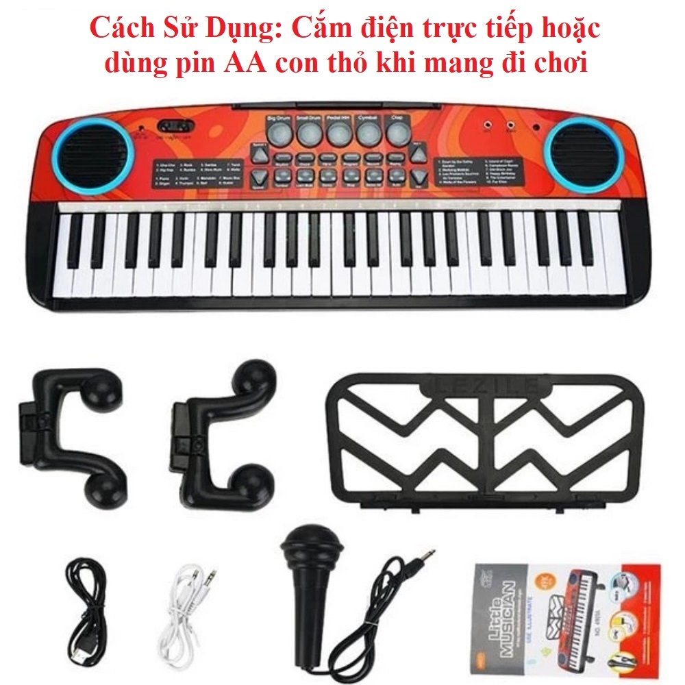 Đàn piano điện đàn organ cho bé kèm mic hát thiết kế tinh tế cao cấp giúp phát triển khả năng âm nhạc