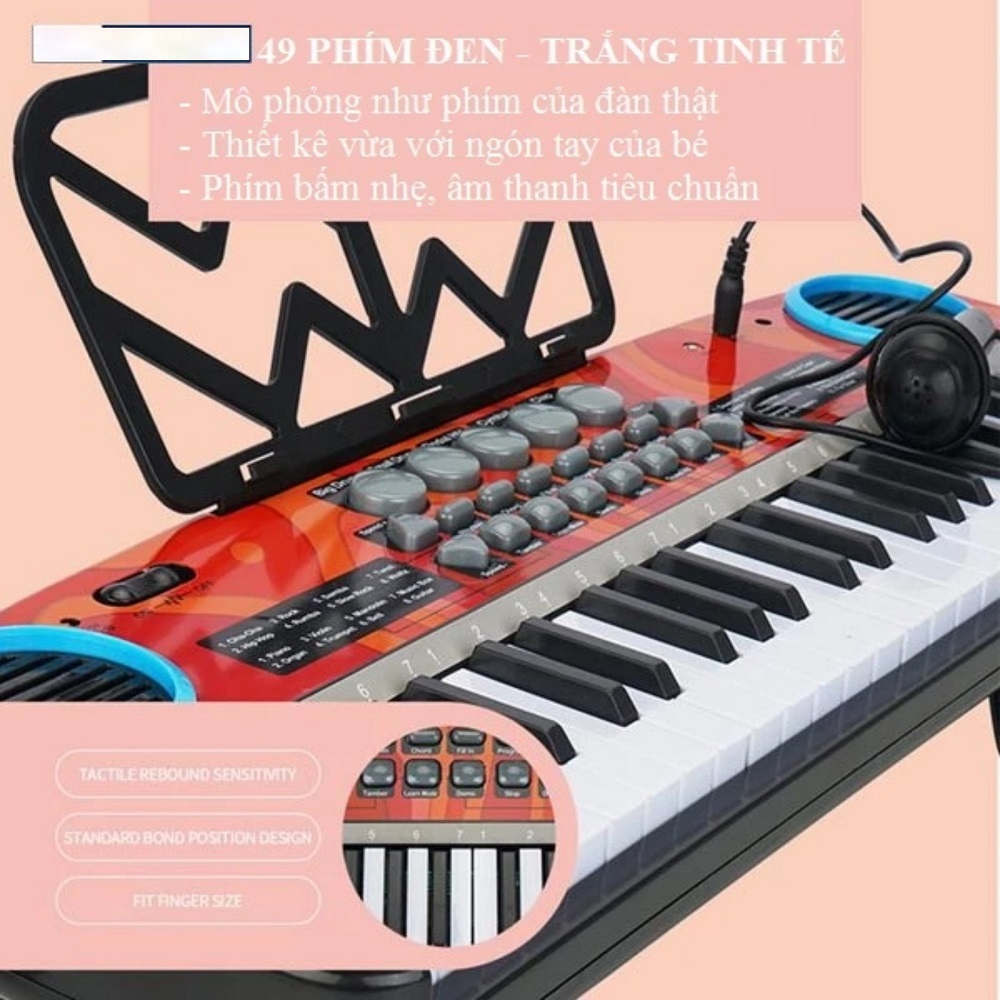 Đàn piano điện đàn organ cho bé kèm mic hát thiết kế tinh tế cao cấp giúp phát triển khả năng âm nhạc
