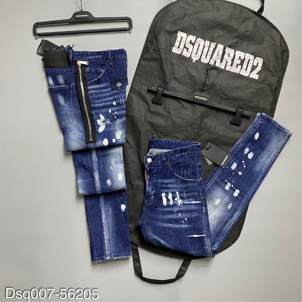 Quần Jean Nam DSQ Màu Xanh Vảy Sơn Khóa Sườn Hottrend Quần Bò Nam Thời Trang Chất Liệu DeHim Co Giãn