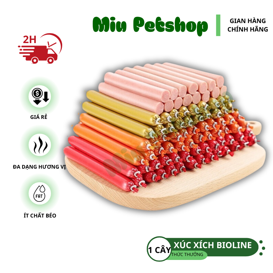Xúc Xích Bioline Cho Chó Mèo Nhiều Vị Thơm Ngon Đặc Biệt