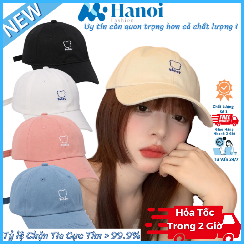 Mũ Lưỡi Trai Nam Nữ Hanoi Fashion, Form Mềm Đa Dạng Họa Tiết Thêu Chữ, Nón Kết Phong Cách Cá Tính