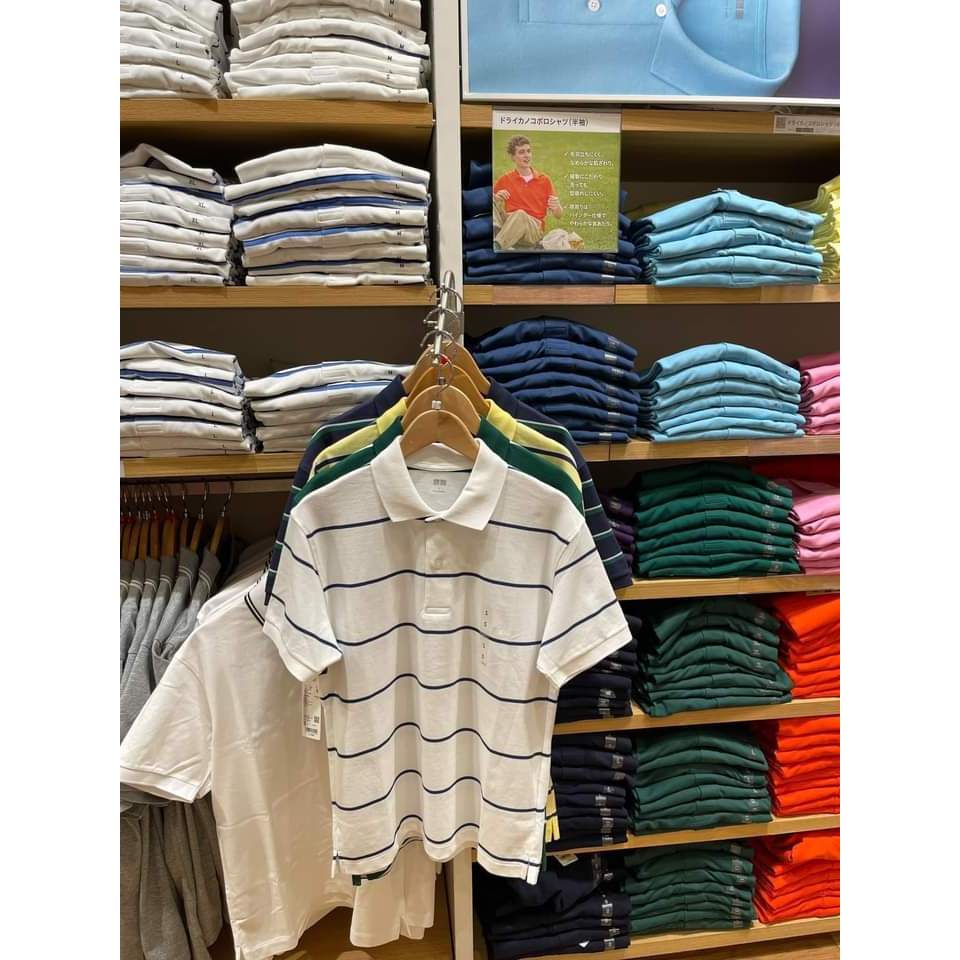 Áo Polo nam Dry Vải Pique Kẻ Sọc Ngắn Tay