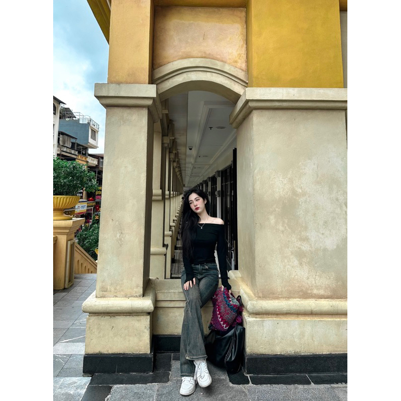 Quần bò loe hàng QC dài 100-103cm