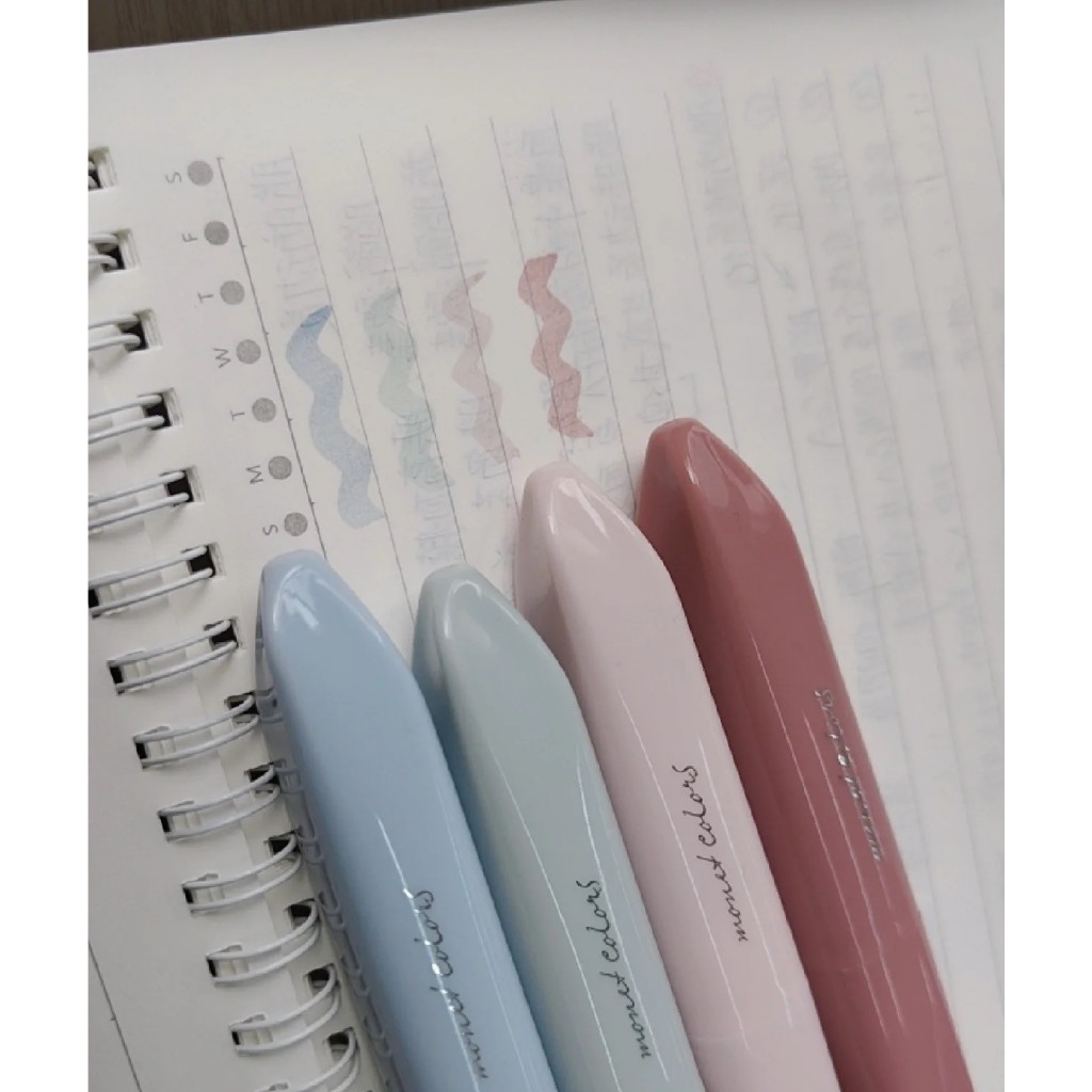 Set bộ 4 Bút Dạ Quang Highlight Đánh Dấu Bút Nhớ màu pastel Monet Colors