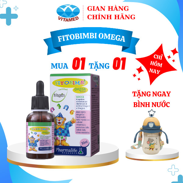 [ Mua 1 Tặng 1 ] FITOBIMBI OMEGA JUNIOR - PHÁT TRIỂN NÃO BỘ VÀ MẮT CHO BÉ Chai 30ml