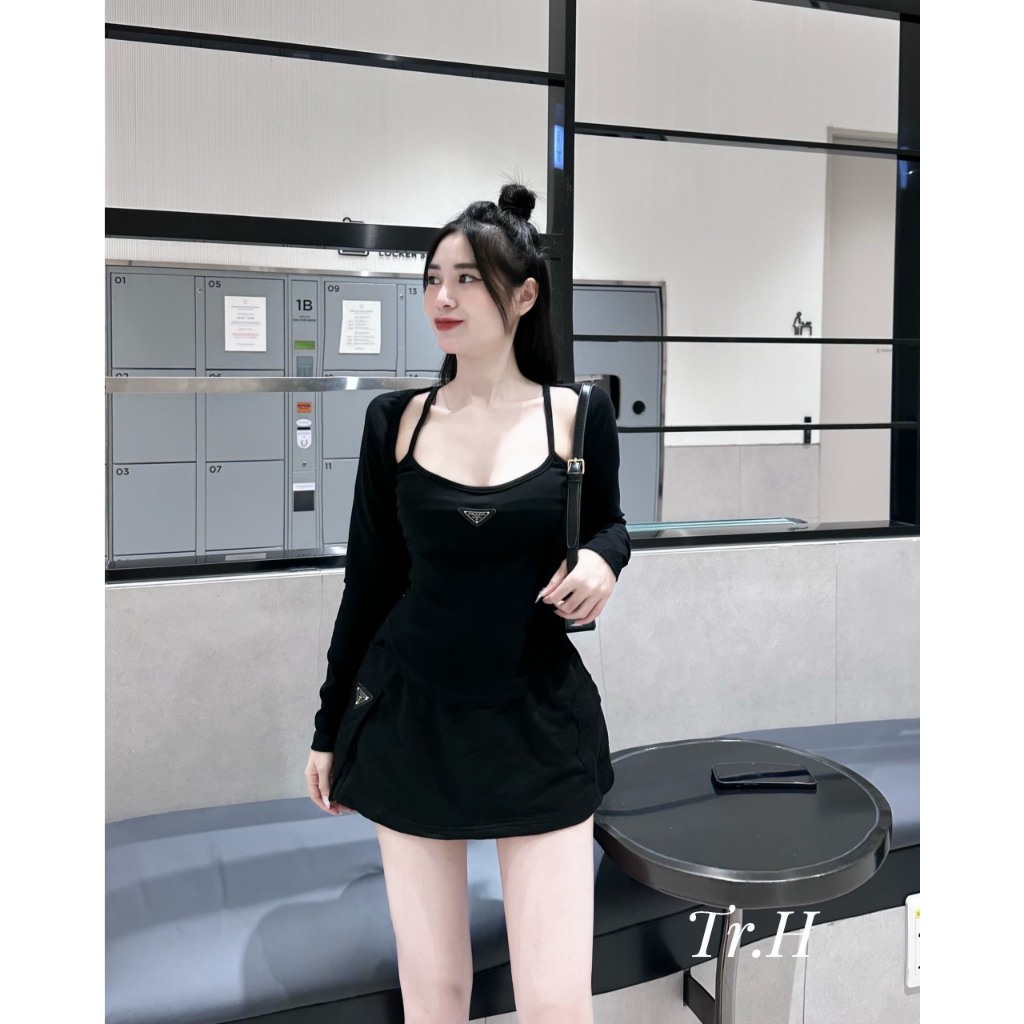 Set váy ôm body áo + váy  hàng QCL1