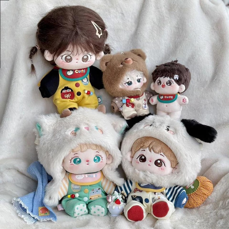 Outfit cho doll: set Bé con tập bò