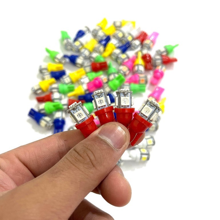 Bóng Led T10 Siêu Sáng, Đèn Led T10 5 Mắt Lắp Mặt Đồng Hồ, Demi, Xi Nhan Xe Máy, Ô Tô