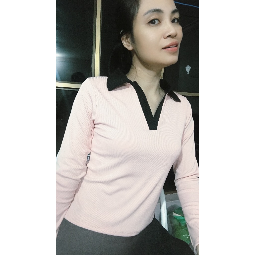 Áo Thun Tăm Dài Tay Co Giãn Thu Đông Cho Nữ