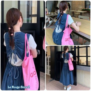 (Chờ hàng) Váy denim nữ dáng dài ba lỗ cut out phía sau xanh đậm mặc đi du lịch (ảnh thật)