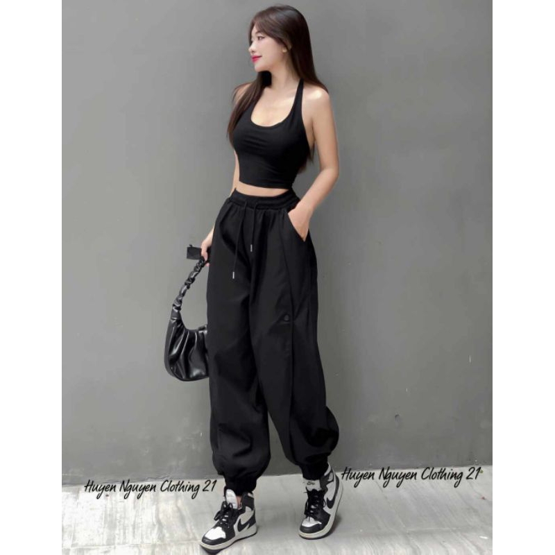 Jogger kaki hàn phong cách thể thao
