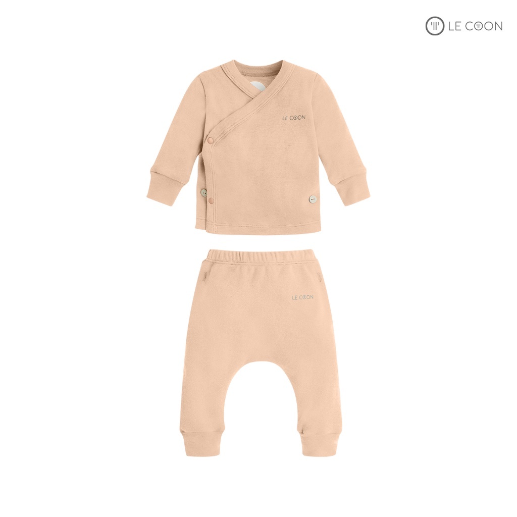 LE COON | Bộ Đồ Cúc Bấm Vạt Chéo | COMFY | 0 tháng - 9 tháng