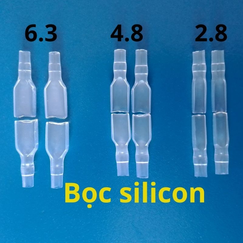 Cos cắm, cos loa, jack loa 2.8mm, 4.8mm, 6.3mm kèm Vỏ bọc silicon cách điện.