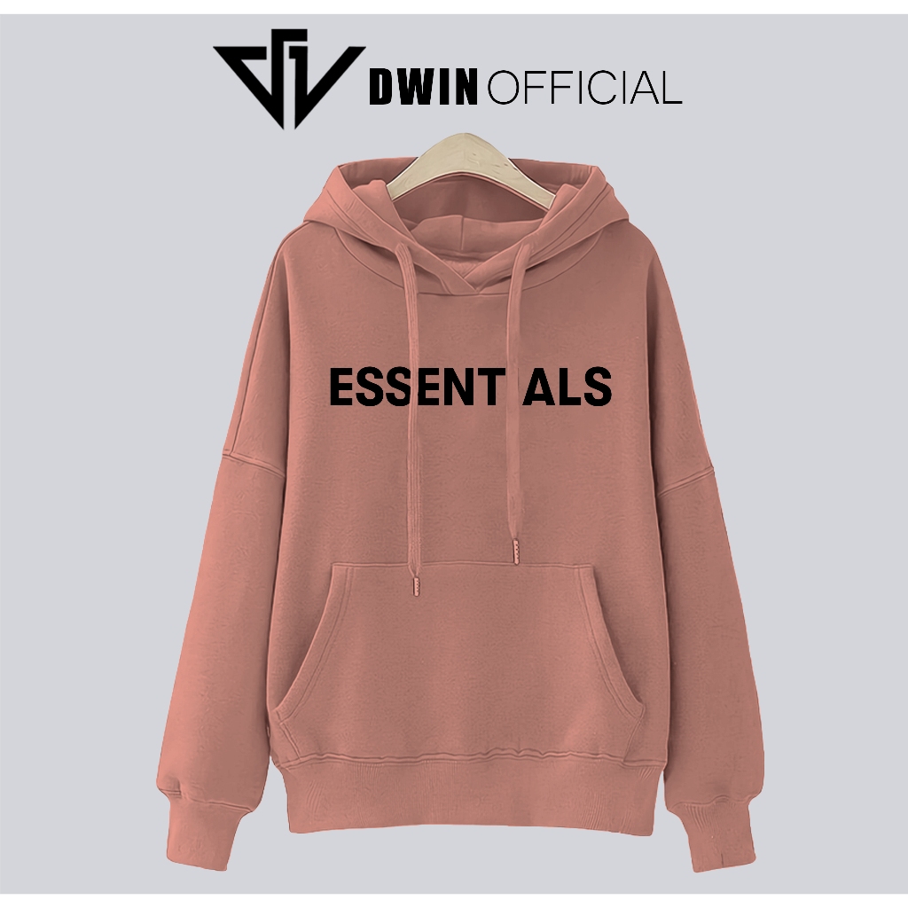 Áo hoodie ESSENTIALS nỉ unisex DWIN basic nam nữ form rộng oversize local brand SP00051