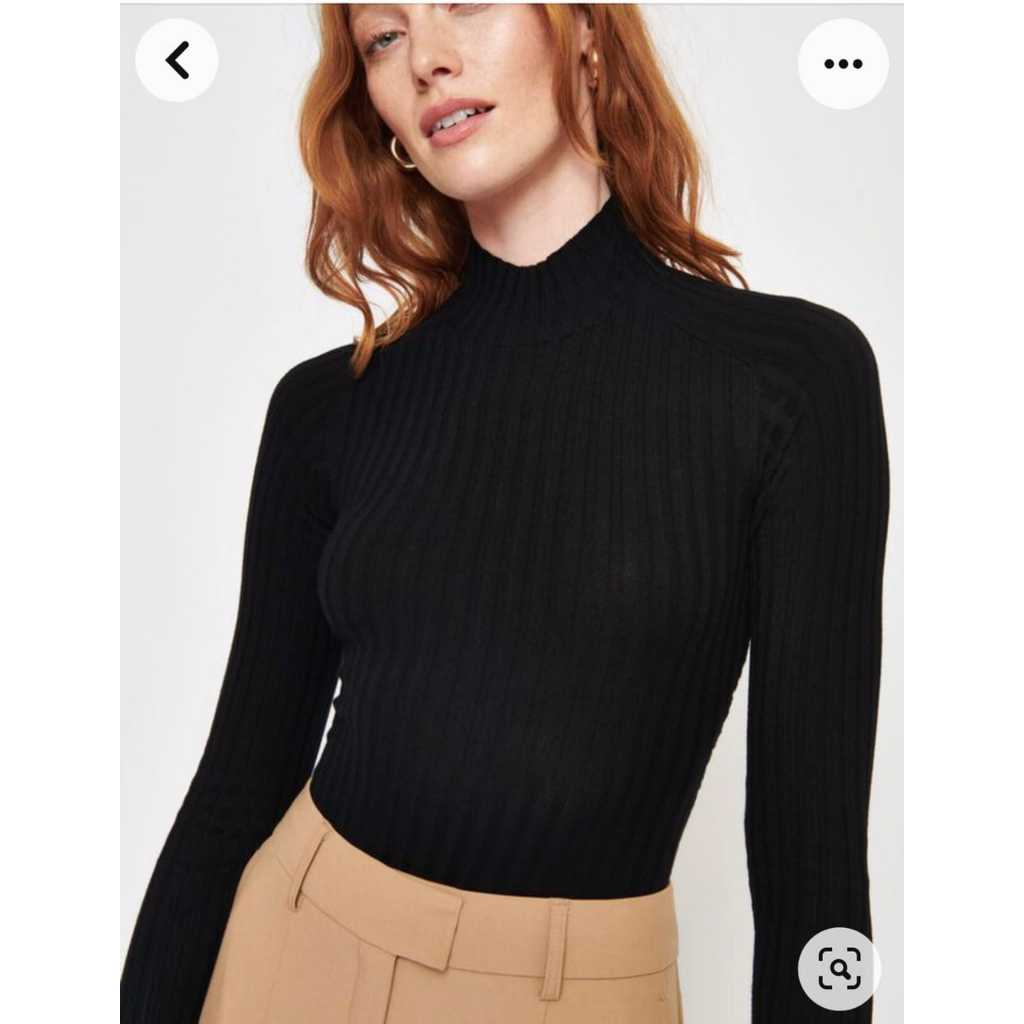 Áo thun gân dài tay cổ 3 phân màu Basic- Áo thun mùa thu dành cho nữ