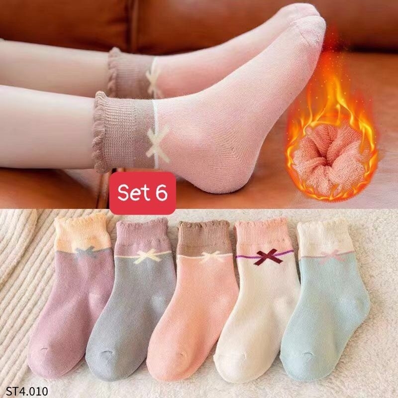 Set 5 đôi Tất xù dày cao cổ  siêu ấm cho bé Trai và bé gái