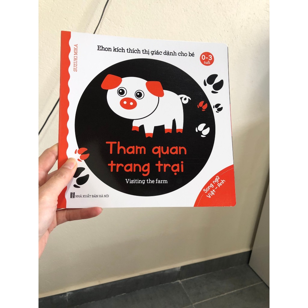 Sách - Combo 6 cuốn sách Ehon Song Ngữ Kích Thích Thị Giác Cho Bé 0-3 tuổi Black and White books