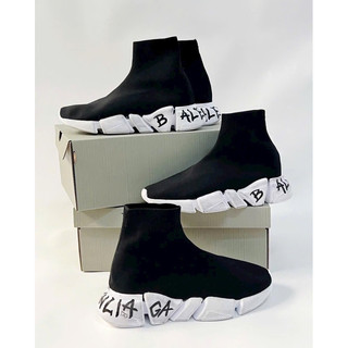 Giày Thể thao/sneaker Balen Speed Đen Cổ Chun Nam Nữ, Giày Balen Thể Thao Cao Cổ full bill boxcao cấp