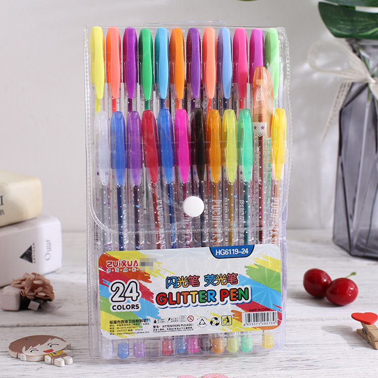 Hộp 24 Cây Viết Nhũ Kim Tuyến 24 Màu