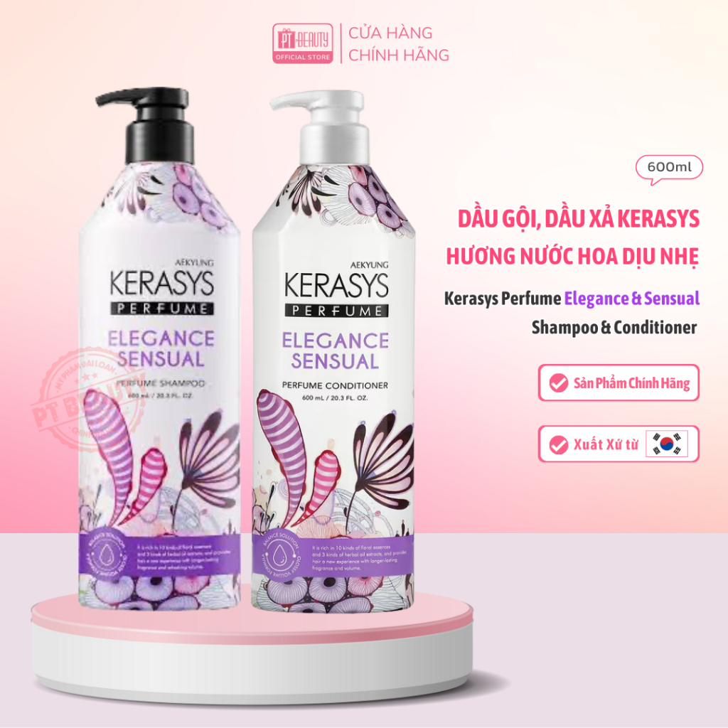 Dầu Gội Xả Cao Câp Hương Nước Hoa KERASYS Giúp Tóc Suôn Mượt , Làm Sạch Tóc Hương Thơm Dịu Nhẹ 600ml