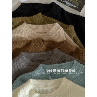 Áo len nữ basic dài tay cổ tròn màu trơn thời trang Hàn
