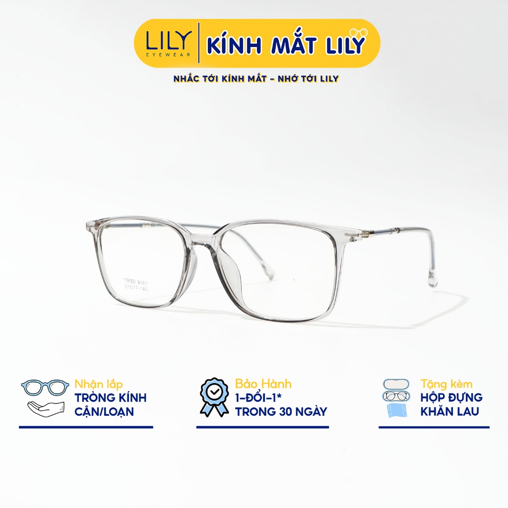 Kính mắt chữ nhật LILYEYEWEAR chất liệu nhựa gọng mảnh kiểu dáng thời trang 8161