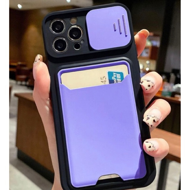 ✨Ốp lưng điện thoại iPhone có basic có khe cắm thẻ và nắp đậy camera✨
