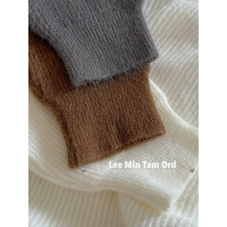 Áo len nữ basic dài tay cổ tròn màu trơn thời trang Hàn