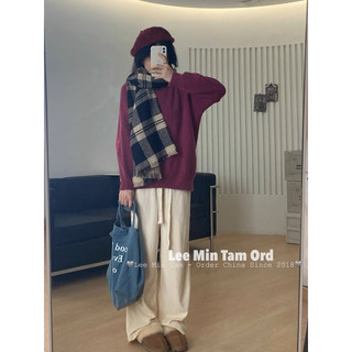 Áo len nữ basic dài tay cổ tròn màu trơn thời trang Hàn