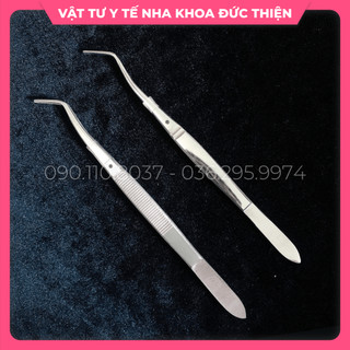 Kẹp gắp nha khoa trơn sọc - Nỉa gắp - Nỉa cong - Nhíp gắp cong Prime Pakistan - Dụng cụ nha khoa chính hãng