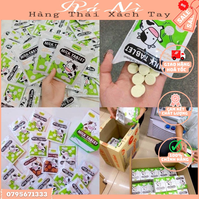 Kẹo Bò Sữa Milk & Malt Tablet Roscela Thái Lan Gói 20g