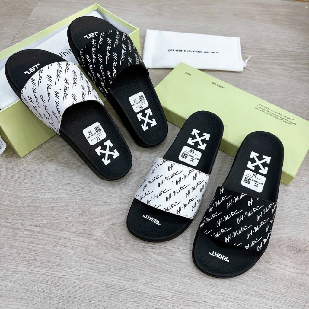 Dép nam nữ quai ngang Off White Chữ Nhỏ Chéo Cao Cấp mẫu mới 2023