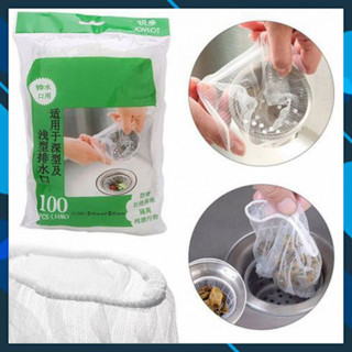 -Combo 100 túi lọc rác bồn rửa chén bát, túi lưới lọc rác chậu rửa bát, bọc đựng rác bồn rửa bát