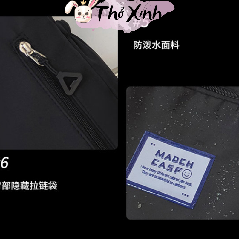 Balo trắng đen nam nữ unisex xinh xắn cute đi học đi chơi phong cách thể thao màu trơn basic đơn giản nhiều ngăn TX24
