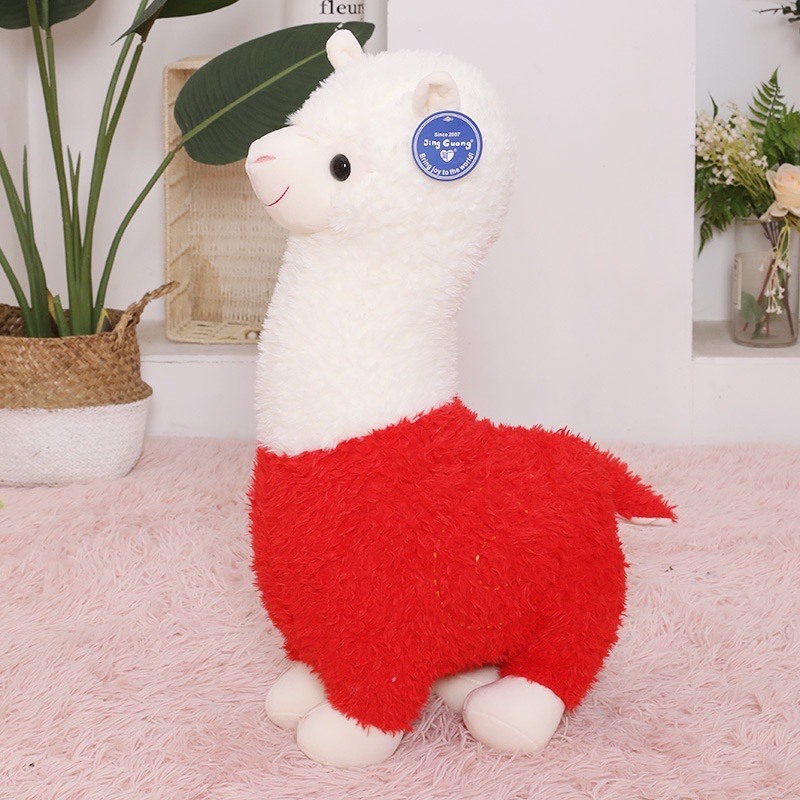 GẤU BÔNG LẠC ĐÀ ALPACA DỄ THƯƠNG MÀU TRẮNG ĐỎ HỒNG KÍCH THƯỚC TỪ 26-56cm